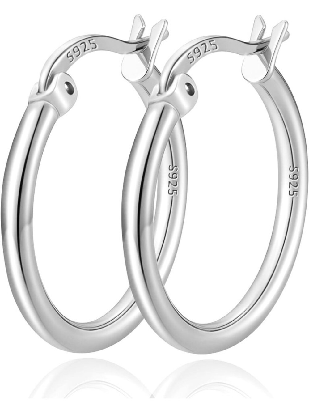 Women's Silver-30mm Gold Plated Sterling Silver Hypoallergenic Big Hoop Earrings
